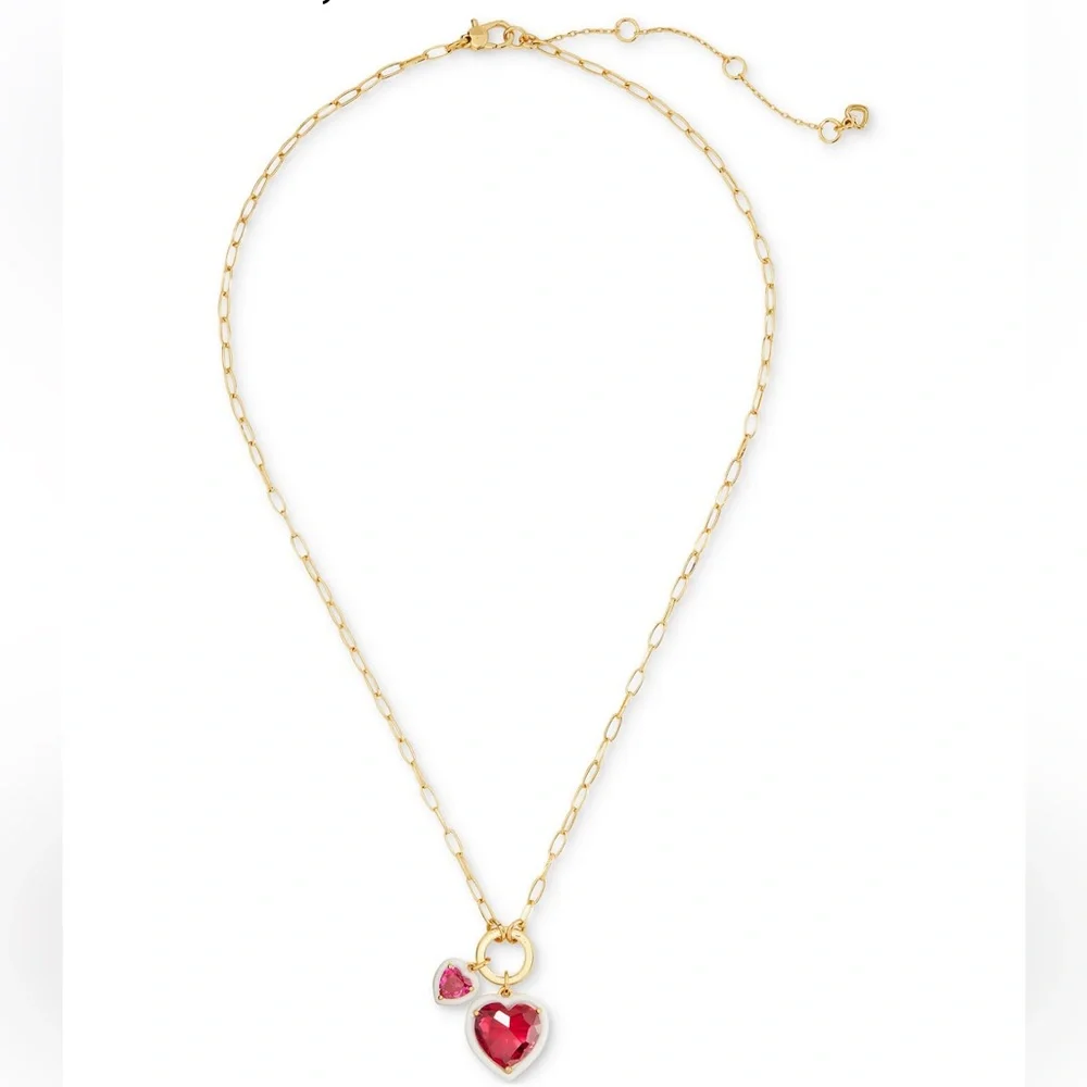 $128 Kate Spade Sweetheart Heart Charm Pendant Necklace
